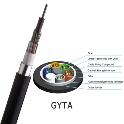 GYTA फाइबर ऑप्टिक केबल एकल मोड आउटडोर संचार उपयोग