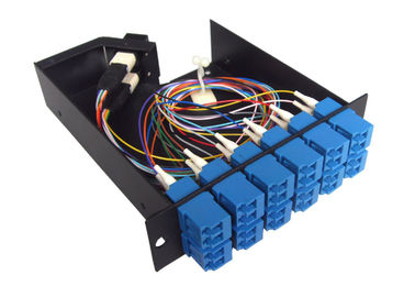 12 SC कनेक्टर्स एंटी-चौंकाने वाला MPO पैच पैनल केबल वायरिंग सिस्टम के लिए