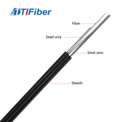 FTTH 4 कोर G657A1 G657A2 Gjyxch फ्लैट फाइबर ऑप्टिक ड्रॉप केबल स्व समर्थित