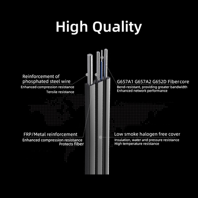 आउटडोर एरियल GJYXCH ड्रॉप केबल LZSH सिंगल मोड 1 2 4 कोर G652D G657A1 G657A2 FTTH फाइबर ड्रॉप ऑप्टिक केबल