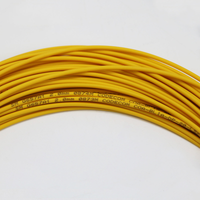 कम हानि एलसी यूनिबूट डुप्लेक्स सिंगलमोड G657.A1 BendInsensitive डुप्लेक्स 2mm LSZH 0.15dB येलो फाइबर पैच कॉर्ड