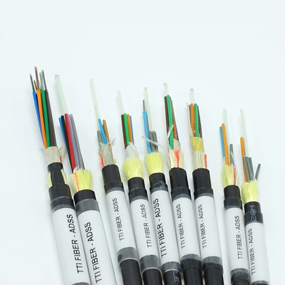 FTTH FTTX आउटडोर ADSS सिंगल शीथ डबल शीथ स्पैन 8F 12F 24F 48F फाइबर ऑप्टिक केबल