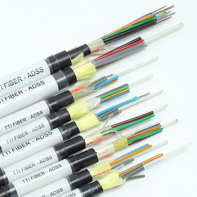 FTTH FTTX आउटडोर ADSS सिंगल शीथ डबल शीथ स्पैन 8F 12F 24F 48F फाइबर ऑप्टिक केबल