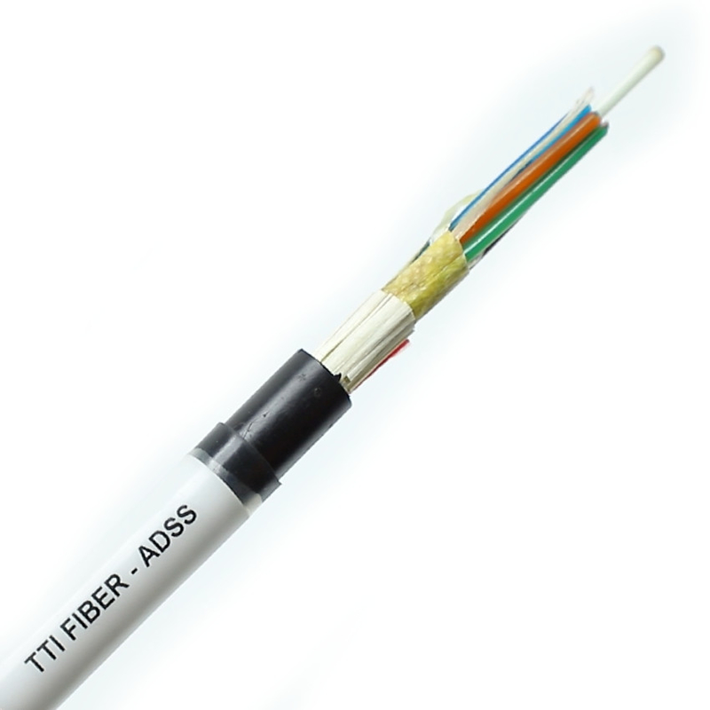 FTTH FTTX आउटडोर ADSS सिंगल शीथ डबल शीथ स्पैन 8F 12F 24F 48F फाइबर ऑप्टिक केबल