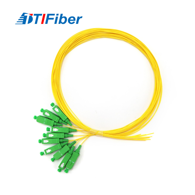 पीवीसी LSZH फाइबर ऑप्टिक पिगटेल 10PCS सिंगल मोड SC / APC 0.9MM X1.5M